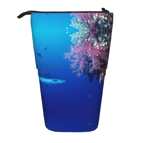 ESNAIUVCD Federmäppchen mit Korallendruck, personalisierbar, personalisierbar, mit Unterschrift, für Studenten, Kinder, Erwachsene, für Schule, Büro von ESNAIUVCD