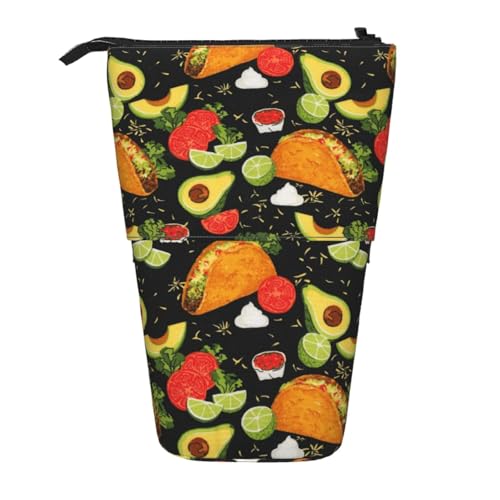 ESNAIUVCD Federmäppchen mit Lebensmitteldruck, personalisierbar, einziehbar, personalisierbar, für Studenten, Kinder, Erwachsene, für Schule, Büro von ESNAIUVCD