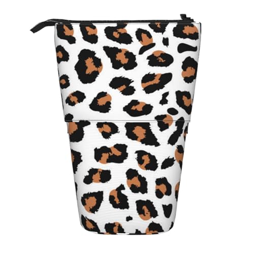 ESNAIUVCD Federmäppchen mit Leopardenmuster, personalisierbar, personalisierbar, für Studenten, Kinder, Erwachsene, für Schule, Büro von ESNAIUVCD