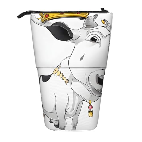 ESNAIUVCD Federmäppchen mit Milchkuh-Aufdruck, personalisierbar, personalisierbar, für Studenten, Kinder, Erwachsene, für Schule, Büro von ESNAIUVCD