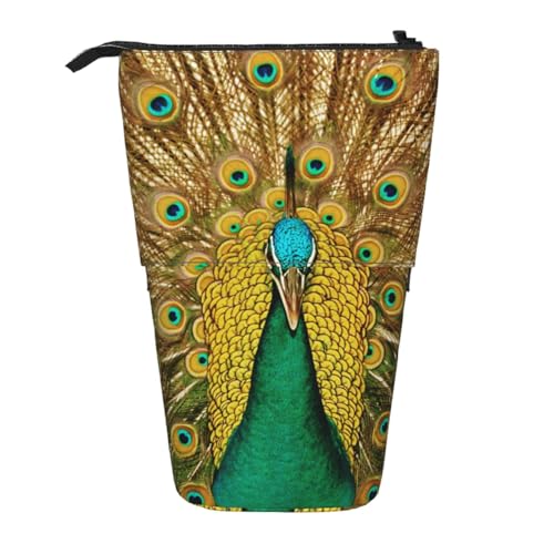 ESNAIUVCD Federmäppchen mit Pfauen-Aufdruck, personalisierbar, personalisierbar, für Studenten, Kinder, Erwachsene, für Schule, Büro von ESNAIUVCD