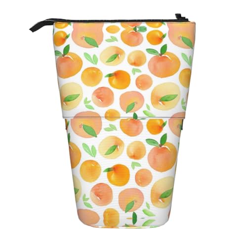 ESNAIUVCD Federmäppchen mit Pfirsichdruck, personalisierbar, mit individuellem Namen, für Studenten, Kinder, Erwachsene, für Schule, Büro von ESNAIUVCD