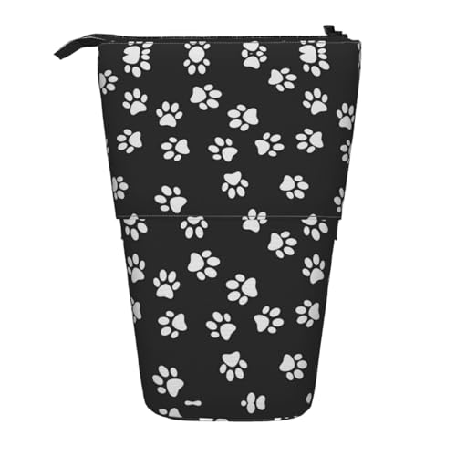 ESNAIUVCD Federmäppchen mit Pfotenabdruck, personalisierbar, einziehbar, personalisierbar, für Studenten, Kinder, Erwachsene, für Schule, Büro von ESNAIUVCD