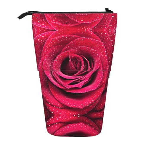 ESNAIUVCD Federmäppchen mit Rosenmuster, personalisierbar, einziehbar, personalisierbar, für Studenten, Kinder, Erwachsene, für Schule, Büro von ESNAIUVCD