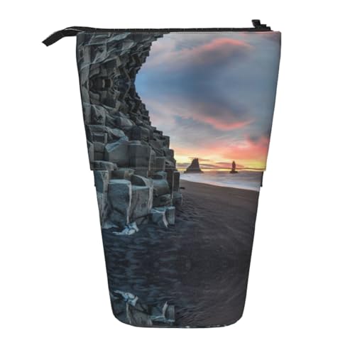 ESNAIUVCD Federmäppchen mit Sonnenaufgang am Strand, personalisierbar, einziehbar, personalisierbar, für Studenten, Kinder, Erwachsene, für Schule, Büro von ESNAIUVCD