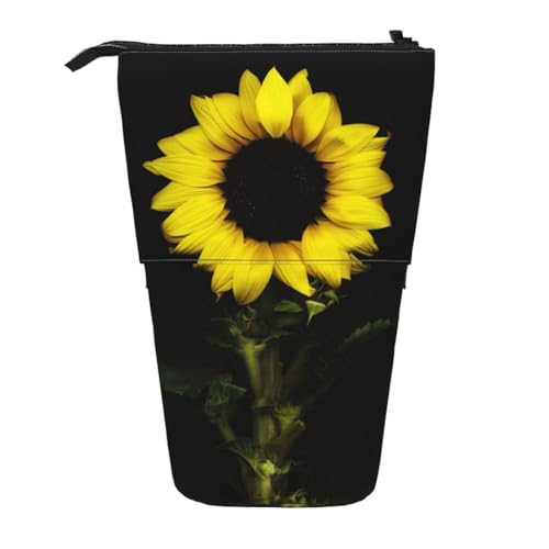 ESNAIUVCD Federmäppchen mit Sonnenblumen-Aufdruck, personalisierbar, personalisierbar, für Studenten, Kinder, Erwachsene, für Schule, Büro von ESNAIUVCD