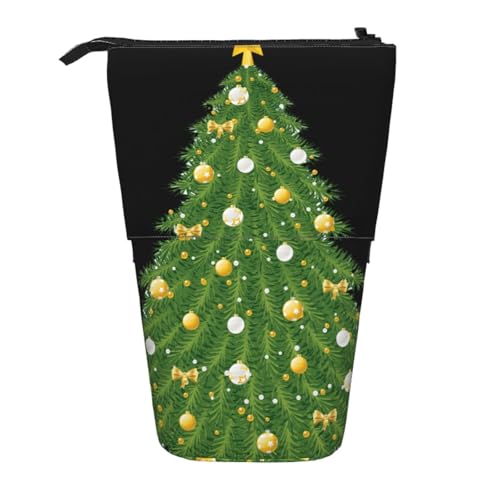 ESNAIUVCD Federmäppchen mit Weihnachtsbaum-Aufdruck, personalisierbar, personalisierbar, für Studenten, Kinder, Erwachsene, für Schule, Büro von ESNAIUVCD