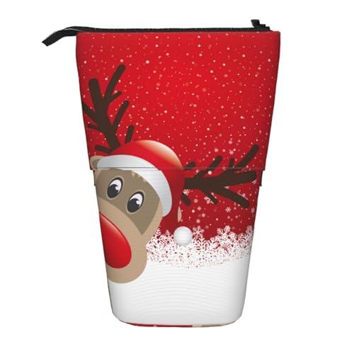 ESNAIUVCD Federmäppchen mit Weihnachtsdruck, personalisierbar, einziehbar, personalisierbar, für Studenten, Kinder, Erwachsene, für Schule, Büro von ESNAIUVCD