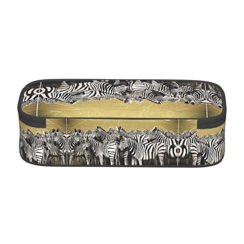 ESNAIUVCD Federmäppchen mit Zebra-Rennbahn-Druck, für Kinder, Schulstifte, großes Fassungsvermögen, für Grundschule, Schreibwarenbeutel von ESNAIUVCD