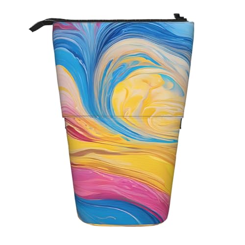 ESNAIUVCD Federmäppchen mit buntem Batikdruck, personalisierbar, einziehbar, personalisierbar, für Studenten, Kinder, Erwachsene, für Schule, Büro von ESNAIUVCD