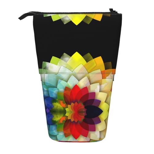 ESNAIUVCD Federmäppchen mit buntem Blumendruck, personalisierbar, personalisierbar, für Studenten, Kinder, Erwachsene, für Schule, Büro von ESNAIUVCD