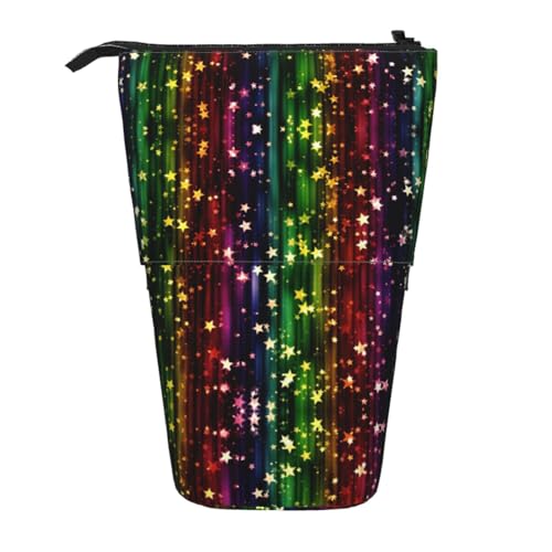 ESNAIUVCD Federmäppchen mit buntem Regenbogen-Druck, personalisierbar, personalisierbar, für Studenten, Kinder, Erwachsene, für Schule, Büro von ESNAIUVCD