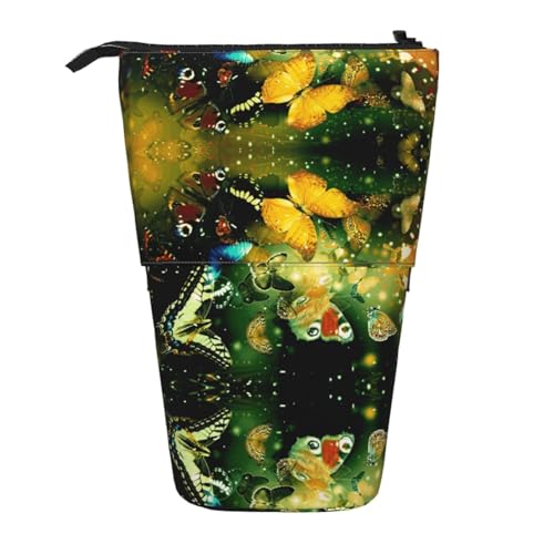 ESNAIUVCD Federmäppchen mit buntem Schmetterlings-Aufdruck, personalisierbar, personalisierbar, für Studenten, Kinder, Erwachsene, für Schule, Büro von ESNAIUVCD