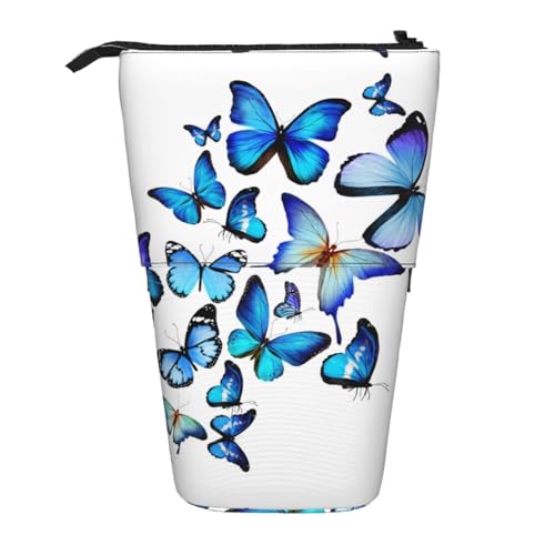 ESNAIUVCD Federmäppchen mit buntem Schmetterlings-Aufdruck, personalisierbar, personalisierbar, für Studenten, Kinder, Erwachsene, für Schule, Büro von ESNAIUVCD