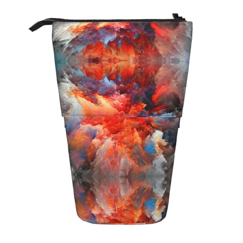 ESNAIUVCD Federmäppchen mit buntem Wolkendruck, personalisierbar, einziehbar, personalisierbar, für Studenten, Kinder, Erwachsene, für Schule, Büro von ESNAIUVCD