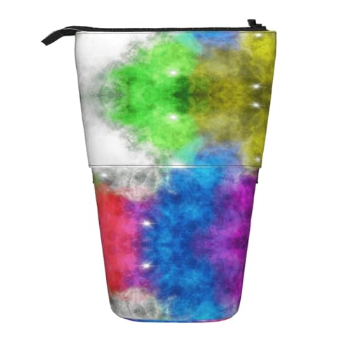 ESNAIUVCD Federmäppchen mit buntem Wolkendruck, personalisierbar, personalisierbar, für Studenten, Kinder, Erwachsene, für Schule, Büro von ESNAIUVCD