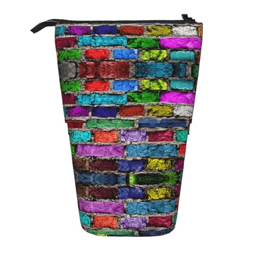 ESNAIUVCD Federmäppchen mit buntem Ziegeldruck, personalisierbar, personalisierbar, für Studenten, Kinder, Erwachsene, für Schule, Büro von ESNAIUVCD