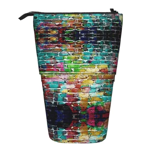 ESNAIUVCD Federmäppchen mit buntem Ziegeldruck, personalisierbar, personalisierbar, für Studenten, Kinder, Erwachsene, für Schule, Büro von ESNAIUVCD