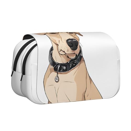 ESNAIUVCD Federmäppchen mit französischem Bulldoggen-Aufdruck, großes Fassungsvermögen, doppellagig, geeignet für Jungen, Mädchen und Erwachsene. Diese Büro-Stifttasche mit Fächer, Schwarz von ESNAIUVCD