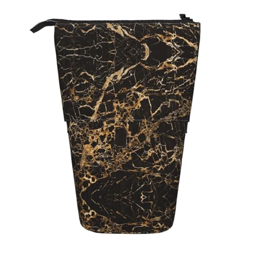 ESNAIUVCD Federmäppchen mit goldfarbenem Marmordruck, personalisierbar, personalisierbar, mit Unterschrift, für Studenten, Kinder, Erwachsene, für Schule, Büro von ESNAIUVCD