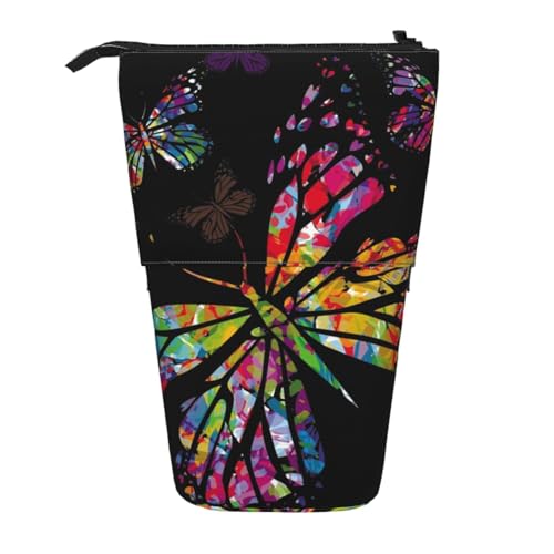 ESNAIUVCD Federmäppchen mit hübschem Schmetterlings-Aufdruck, personalisierbar, personalisierbar, für Studenten, Kinder, Erwachsene, für Schule, Büro von ESNAIUVCD