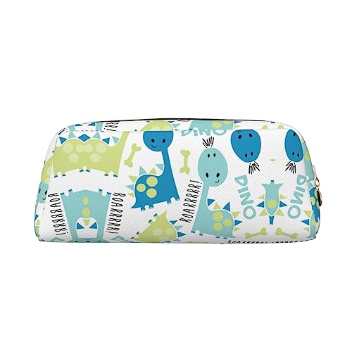 ESNAIUVCD Federmäppchen mit niedlichem Dinosaurier-Druck, Reißverschluss, großes Federmäppchen, Arbeit, Reisen, multifunktionales Federmäppchen, Make-up-Tasche, gold, Einheitsgröße, Kosmetikkoffer von ESNAIUVCD