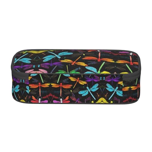 ESNAIUVCD Federmäppchen mit niedlichem Libellen-Druck für Kinder, Schulstifte, großes Fassungsvermögen, Federmäppchen, Grundschule, Schreibwarentaschen von ESNAIUVCD