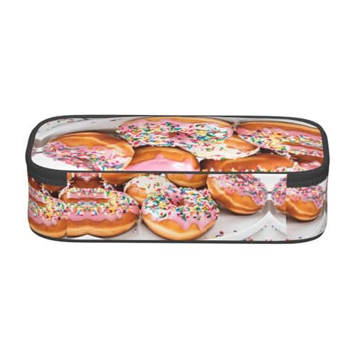 ESNAIUVCD Federmäppchen mit weihnachtlichem Donut-Aufdruck für Kinder, Schulstifte, großes Fassungsvermögen, Stifteetui für Grundschule von ESNAIUVCD