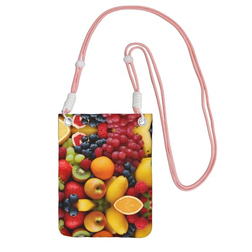 ESNAIUVCD Frisches Obst und Gemüse bedruckt tragen eine Handytasche diagonal, Crossbody-Tasche, geeignet zum Tragen von Handywechsel, etc, rose, Einheitsgröße ESNAIUVCD Frisches Obst und Gemüse bedruckt tragen eine Handytasche diagonal, Crossbody-Tasche, geeignet zum Tragen von Handywechsel, etc, rose, Einheitsgröße von ESNAIUVCD