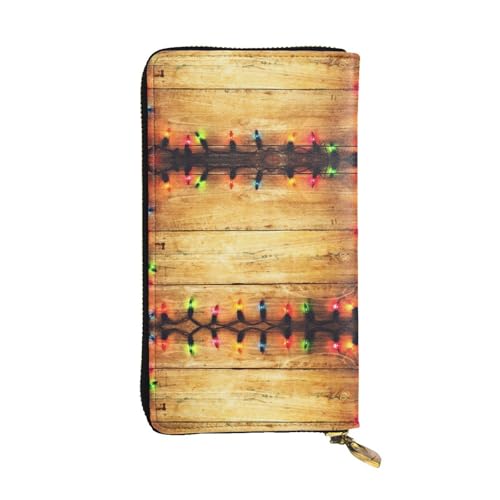 ESNAIUVCD Geldbörse mit farbigem Lichttafel-Druck, echtes Leder, multifunktional, Clutch, Reißverschluss, große Reise-Handy, lange Geldbörse, Schwarz , Einheitsgröße von ESNAIUVCD