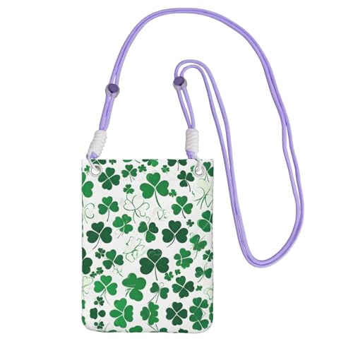 ESNAIUVCD Happy St Patrick's Day Print trägt eine Handytasche diagonal, Crossbody-Tasche, geeignet zum Tragen von Handywechsel, etc, violett, Einheitsgröße von ESNAIUVCD