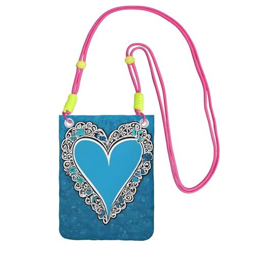 ESNAIUVCD I Love Gymnastics Print Tragen Sie eine Handytasche diagonal, Crossbody-Tasche, geeignet zum Tragen von Handywechsel, etc, Fuchusia, Einheitsgröße von ESNAIUVCD