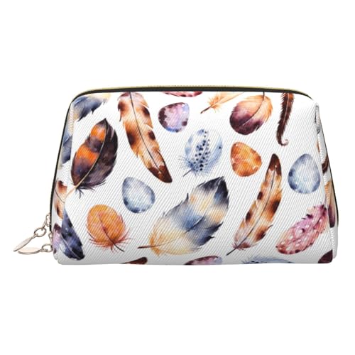 ESNAIUVCD Kosmetiktasche mit buntem Aufdruck, Kosmetiktasche für Damen, PU-Leder, Kosmetiktasche mit Handgelenkschlaufe, Reise-Kulturbeutel, Make-up-Tasche, gold, Einheitsgröße von ESNAIUVCD