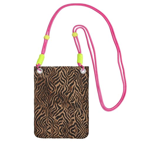 ESNAIUVCD Leopardenmuster trägt eine Handytasche diagonal, Crossbody-Tasche, geeignet zum Tragen von Handywechsel, etc, Fuchusia, Einheitsgröße von ESNAIUVCD