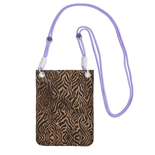 ESNAIUVCD Leopardenmuster trägt eine Handytasche diagonal, Crossbody-Tasche, geeignet zum Tragen von Handywechsel, etc, violett, Einheitsgröße von ESNAIUVCD