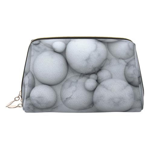 ESNAIUVCD Make-up-Tasche mit 3D-Marmor-Druck, Kosmetiktasche, Damen-Kosmetiktasche aus PU-Leder mit Handschlaufe, Reise-Kulturbeutel, Make-up-Tasche, gold, Einheitsgröße von ESNAIUVCD