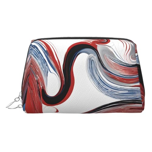 ESNAIUVCD Make-up-Tasche mit Marmor-Motiv, brauner Druck, Kosmetiktasche, Damen-Kosmetiktasche aus PU-Leder mit Handschlaufe, Reise-Kulturbeutel, Make-up-Tasche, silber, Einheitsgröße von ESNAIUVCD