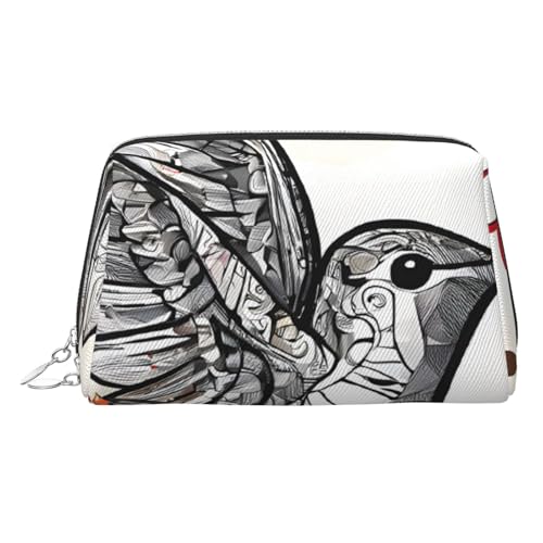 ESNAIUVCD Make-up-Tasche mit Musik-Symbol-Druck, Kosmetiktasche, Damen-Kosmetiktasche aus PU-Leder mit Handschlaufe, Reise-Kulturbeutel, Make-up-Tasche, silber, Einheitsgröße von ESNAIUVCD