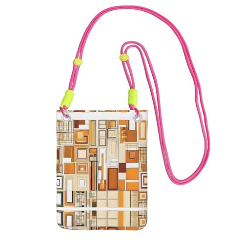 ESNAIUVCD Mid Century Modern Print Tragen Sie eine Handytasche diagonal, Crossbody-Tasche, geeignet zum Tragen von Handywechsel, etc, Fuchusia, Einheitsgröße von ESNAIUVCD
