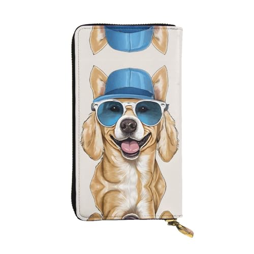 ESNAIUVCD Niedliche Geldbörse mit französischer Bulldogge, echtes Leder, für Damen, Herren, Multifunktions-Clutch, Reißverschluss, große Reise-Handy, lange Geldbörse, Schwarz , Einheitsgröße von ESNAIUVCD