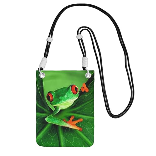 ESNAIUVCD Niedlicher Froschaufdruck trägt eine Handytasche diagonal, Crossbody-Tasche, geeignet zum Tragen von Handywechsel, etc, Schwarz , Einheitsgröße ESNAIUVCD Niedlicher Froschaufdruck trägt eine Handytasche diagonal, Crossbody-Tasche, geeignet zum Tragen von Handywechsel, etc, Schwarz , Einheitsgröße von ESNAIUVCD