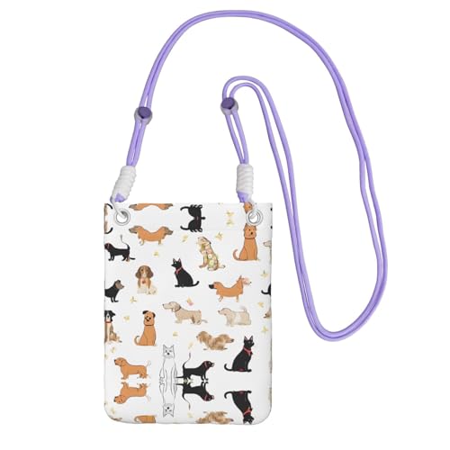 ESNAIUVCD Niedliches Kätzchen-Schmetterlings-Druck, trägt eine Handytasche diagonal, Crossbody-Tasche, geeignet zum Tragen von Handywechsel, etc, violett, Einheitsgröße von ESNAIUVCD