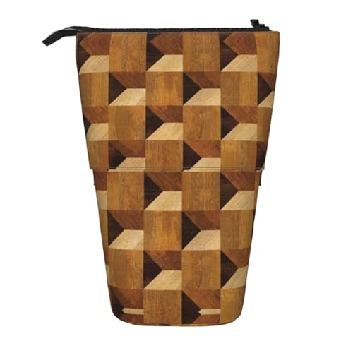 ESNAIUVCD Personalisierbares einziehbares Federmäppchen mit Holzdruck, personalisierbar, für Studenten, Kinder, Erwachsene, für Schule, Büro von ESNAIUVCD