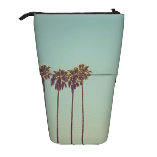ESNAIUVCD Personalisierbares einziehbares Federmäppchen mit Palmen-Druck, personalisierbar, für Studenten, Kinder, Erwachsene, für Schule, Büro von ESNAIUVCD