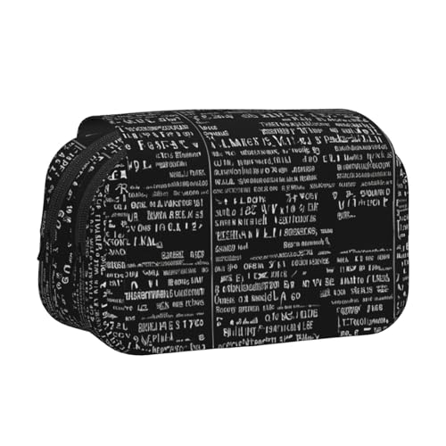 ESNAIUVCD Programmier-Code-Druck, großes Fassungsvermögen, doppellagig, geeignet für Jungen, Mädchen und Erwachsene. Diese Büro-Stifttasche mit Fächer-Design, Schwarz , Einheitsgröße, Kosmetikkoffer von ESNAIUVCD