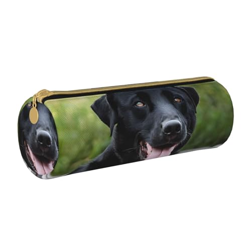 ESNAIUVCD Rottweiler Federmäppchen aus Leder mit zylindrischem Reißverschluss, hochwertiges PU-Leder, multifunktionale Schreibwarenaufbewahrung, geeignet für Studenten, weiß, Einheitsgröße, von ESNAIUVCD