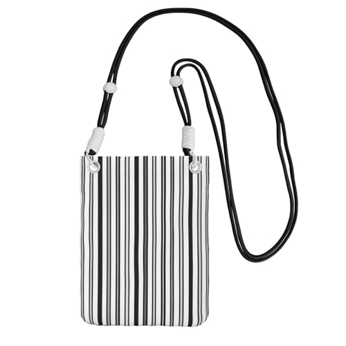ESNAIUVCD Schwarz-weißer Streifendruck, trägt eine Handytasche diagonal, Crossbody-Tasche, geeignet zum Tragen von Handywechsel, etc, Schwarz , Einheitsgröße ESNAIUVCD Schwarz-weißer Streifendruck, trägt eine Handytasche diagonal, Crossbody-Tasche, geeignet zum Tragen von Handywechsel, etc, Schwarz , Einheitsgröße von ESNAIUVCD