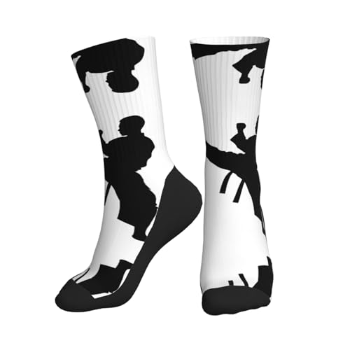 ESNAIUVCD Taekwondo Kampfsportsocken mit schwarzer Sohle, Sportsocken mit mittlerer Röhre, die perfekten, lässigen Kompressionsstrümpfe in der Mitte der Wade mit trendigen, modischen Socken in der von ESNAIUVCD