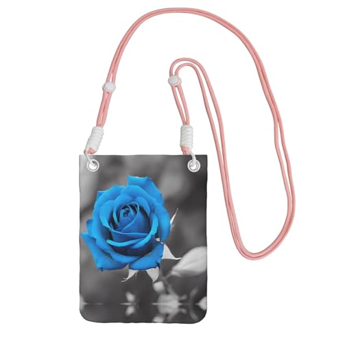 ESNAIUVCD Tragetasche mit blauem Rosenmuster, diagonal, Crossbody-Tasche, geeignet zum Tragen von Handywechsel, etc, rose, Einheitsgröße ESNAIUVCD Tragetasche mit blauem Rosenmuster, diagonal, Crossbody-Tasche, geeignet zum Tragen von Handywechsel, etc, rose, Einheitsgröße von ESNAIUVCD