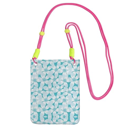 ESNAIUVCD Tropischer Hibiskusblumen-Druck, trägt eine Handytasche diagonal, Crossbody-Tasche, geeignet zum Tragen von Handywechsel, etc, Fuchusia, Einheitsgröße von ESNAIUVCD